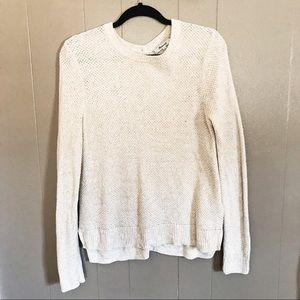 Madewell beige sweater with button down back